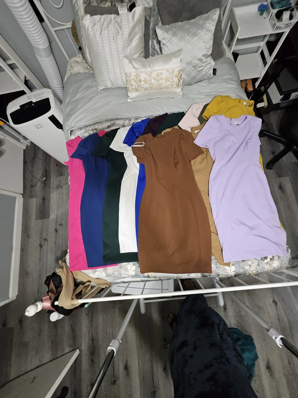 Calvin Klein Midi Sheath Dresses in Brown, Lavender, Hot Pink and More
